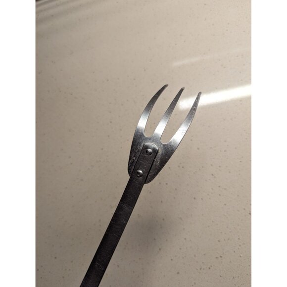 Vintage Ekco Forge Stainless Steel 3 Prong Meat Utility Fork Red Handle 11 1/4" - Picture 4 of 13